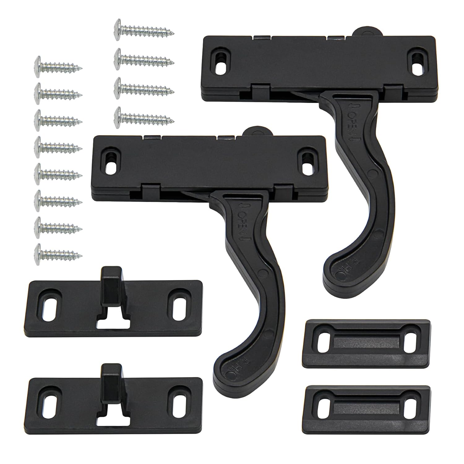 Kit de pestillo de puerta de pantalla RV con tornillos, mango derecho compatible con caravana, remolque de viaje para autocaravana, mejora la