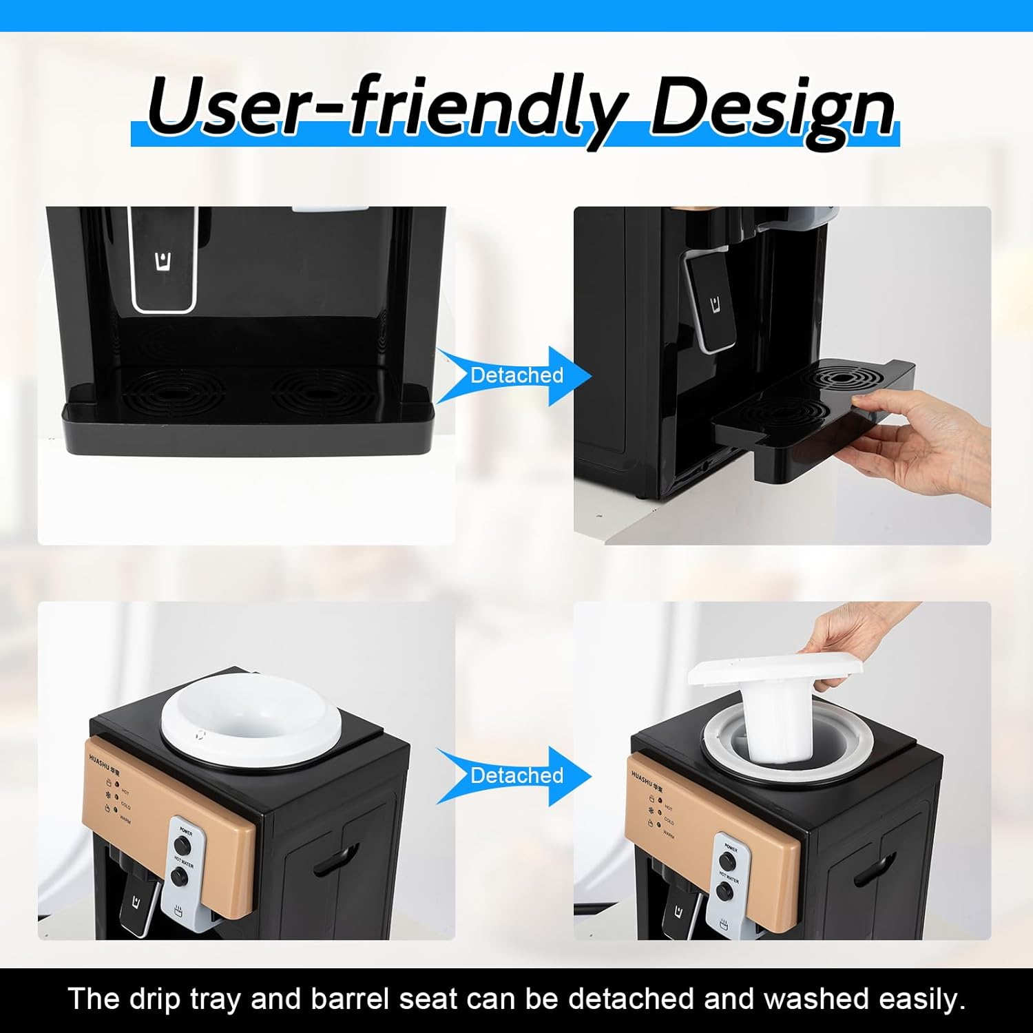 Dispensador de enfriador de agua comercial para botellas de 5 galones, dispensador de agua eléctrico de carga superior caliente y fría para oficina