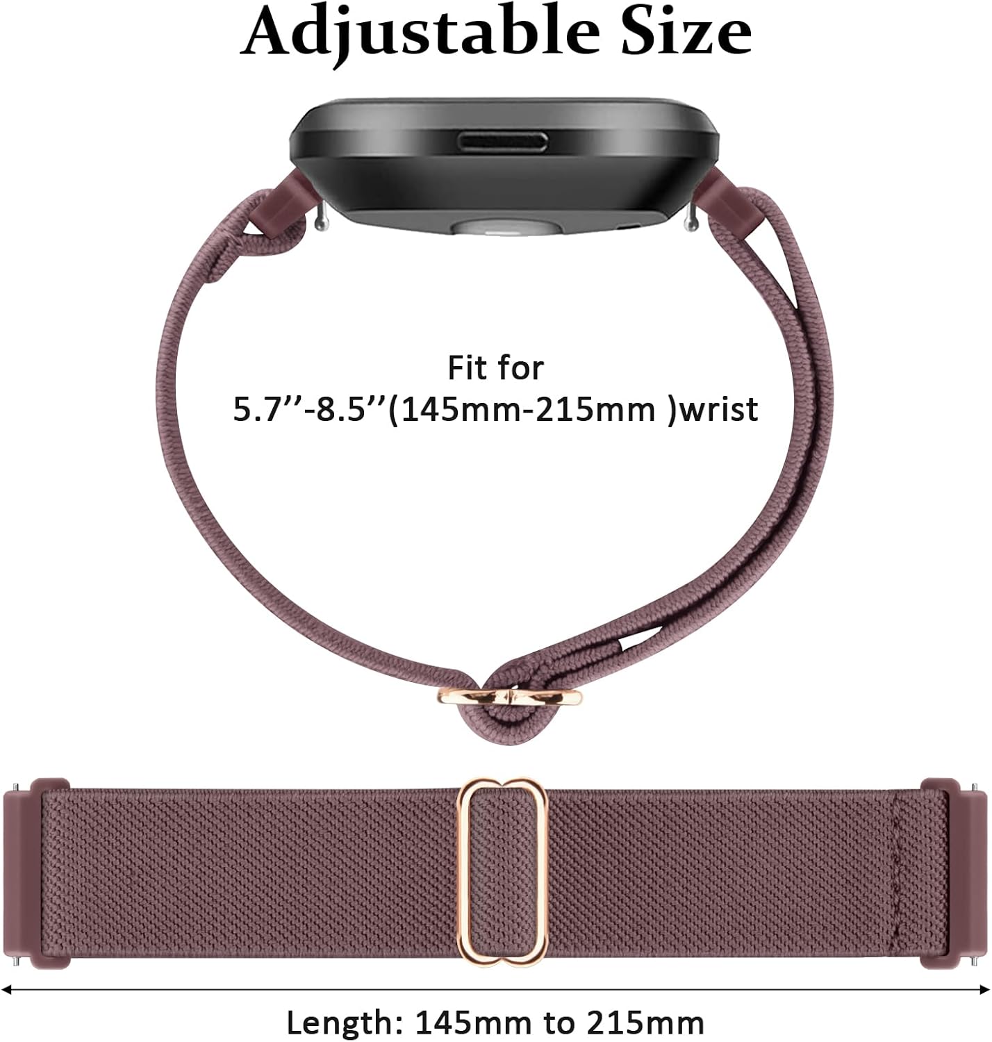 AK Banda elástica compatible con Fitbit Versa 2 BandasFitbit Versa Bandas para mujeres y hombres, correas de nailon elásticas suaves ajustables para