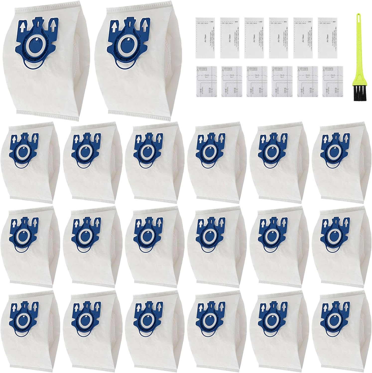 Paquete de 20 bolsas Miele AirClean 3D GN para aspiradora, repuesto para Miele Classic C1, C2, C3, S227, S240, S270, S400i-S456i, S2, S5, S8, con 6