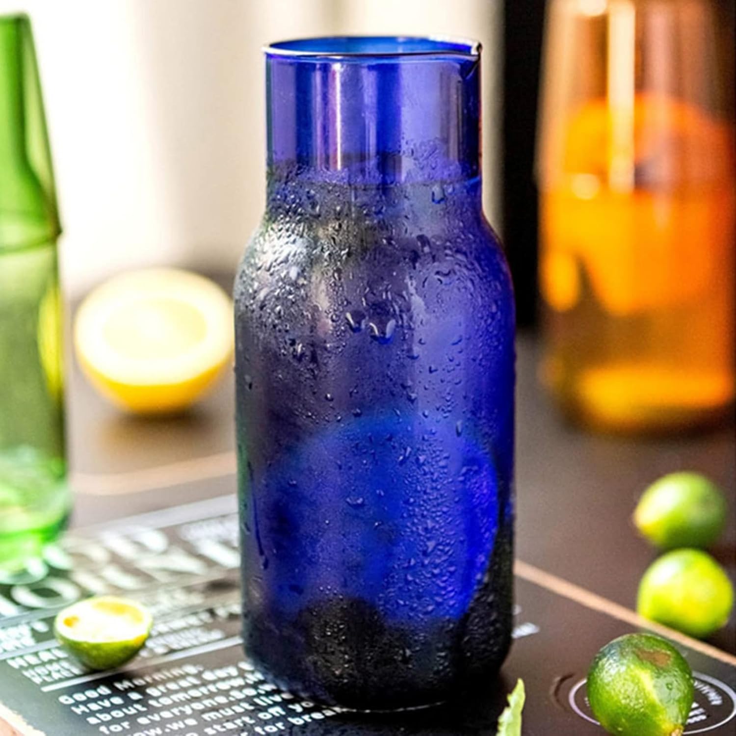 Ochine Juego de jarras de agua de cabecera con vaso, juego de vidrio, jarra de agua de noche, jarra de agua de escritorio, jarra de noche, jarra y