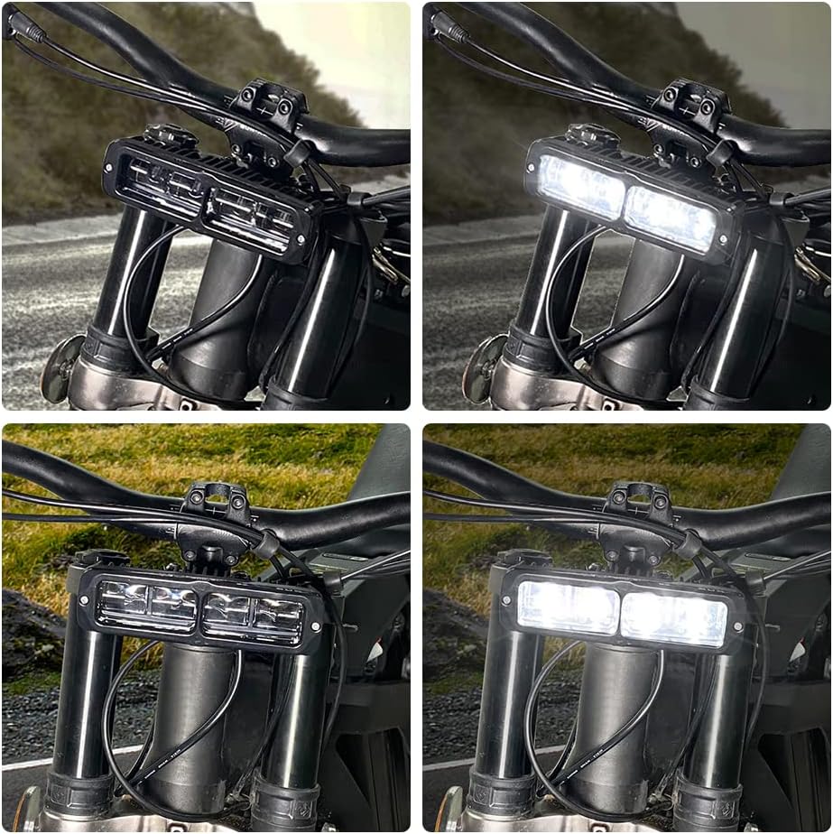 motoparty Kit de faros delanteros para Sur-Ron y Segway X260 Plug and Play Lente óptica de PC más endurecida, mayor tasa de transmisión de luz, sin
