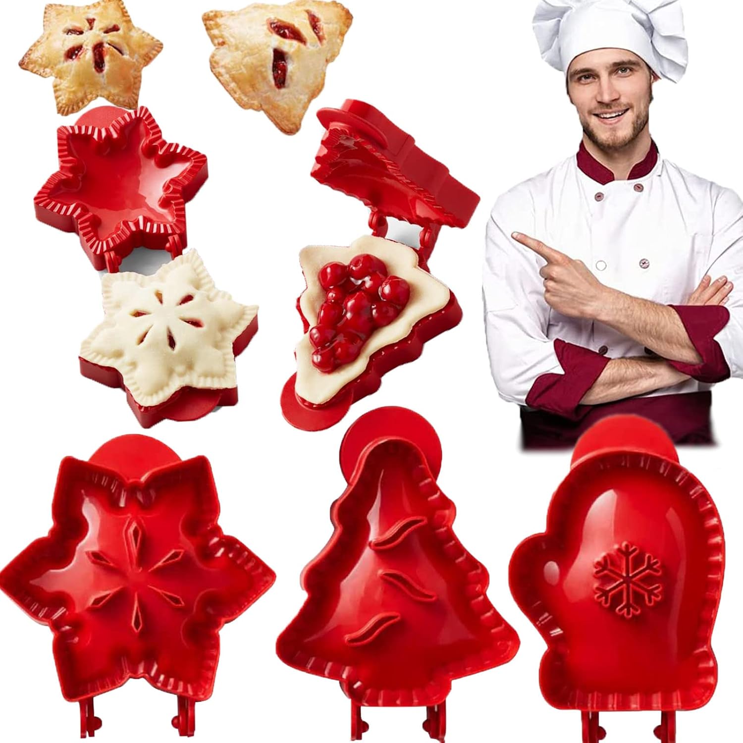 3 moldes para tartas pequeñas, moldes para tartas de bolsillo para hornear, moldes para tartas de mano, juego de pastel de una sola prensa, forma de