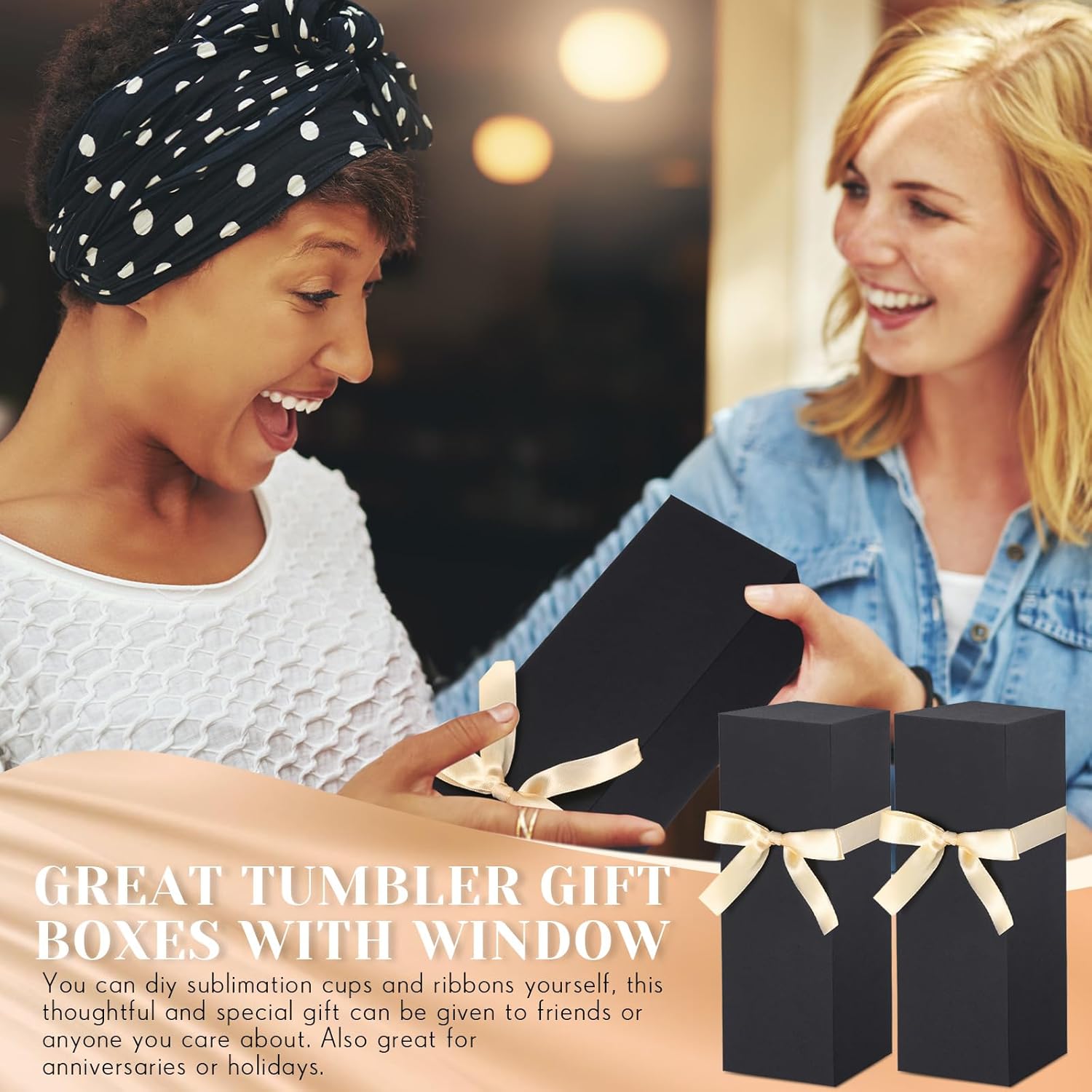 24 cajas de regalo para vasos de sublimación, caja de regalo con cinta para 12 onzas, 20 onzas, 30 onzas, prensa de calor, vasos de sublimación,