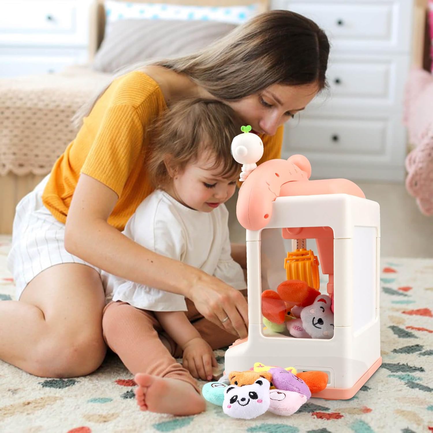 YOTOY Mini máquina de garras para niños de 3, 4, 5, 6, 7, 8 años, máquina de garras para niños, juguetes para niñas de 6 a 8 años, juguetes para