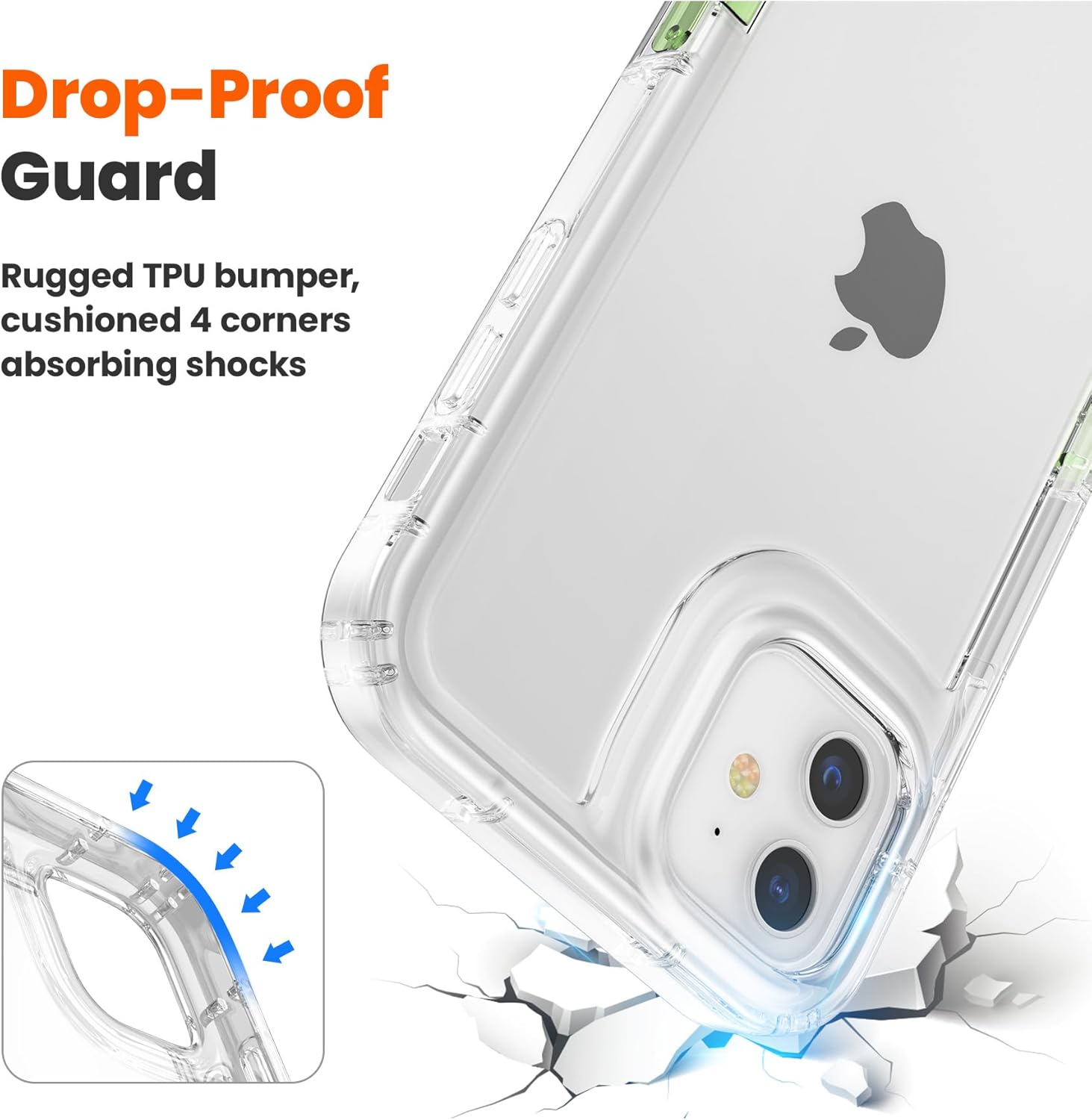 ZCDAYE Diseñada para iPhone 11, funda transparente con soporte compatible con carga inalámbrica de TPU parachoques invisible, soporte invisible,