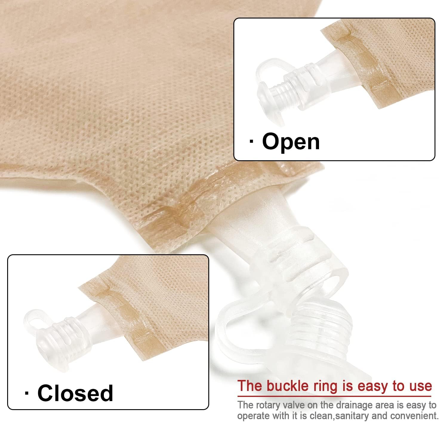 Carbou 15 bolsas de Urostomía de una sola pieza con tarjeta de medición, herramienta de corte para colostomía, ileostomía, cuidado del estoma, corte