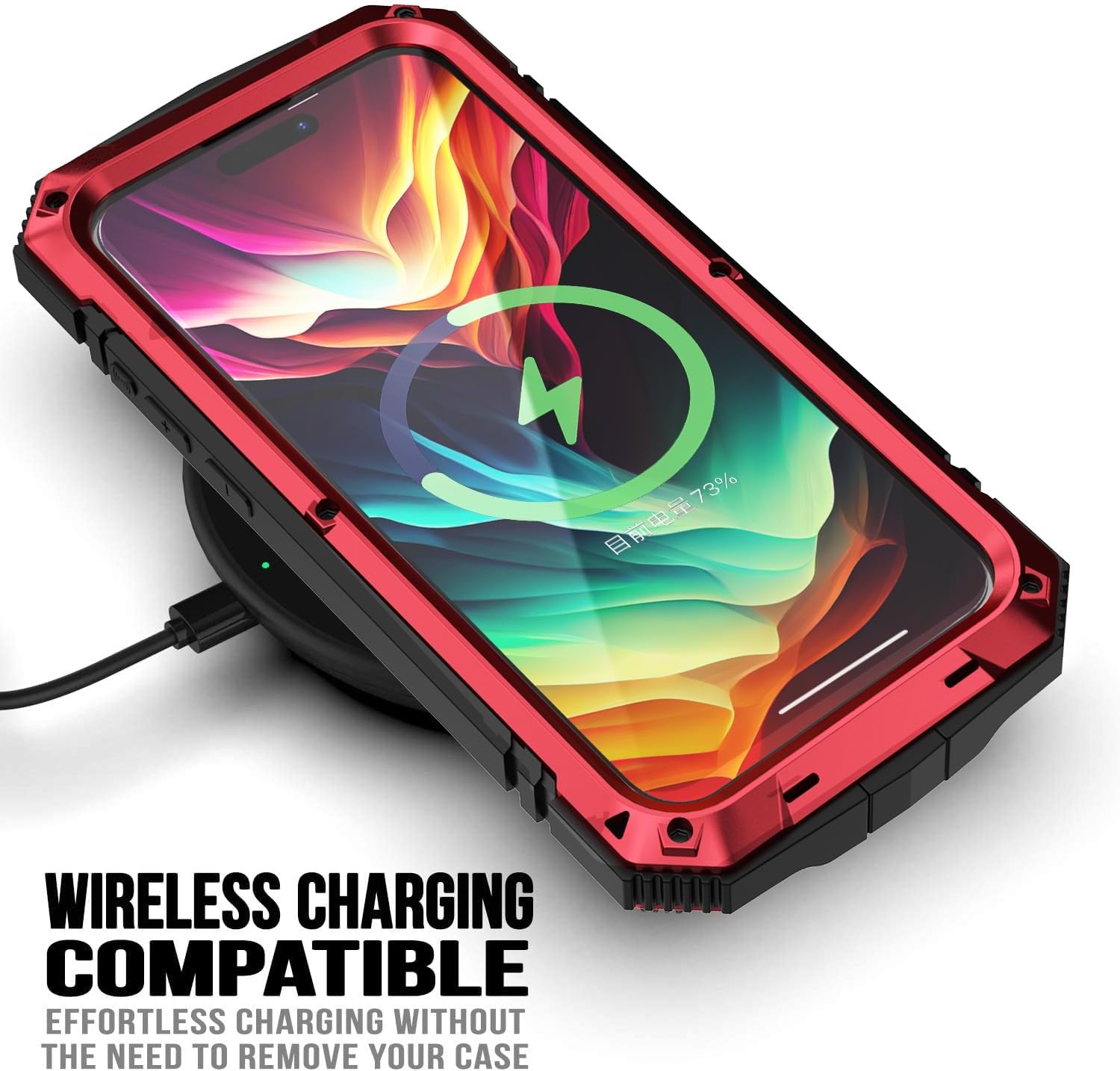 Lunivop Compatibilidad con iPhone 15 Pro Funda de protección resistente aluminio Stan goma de metal de grado militar protector de lente de cámara de