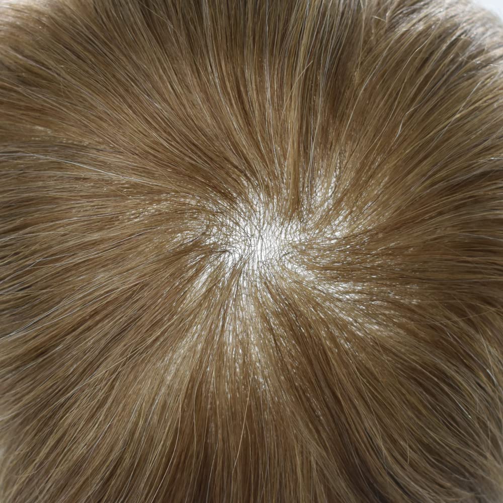 Toupee para hombres, pieza de cabello humano real, piezas de pelo de piel ultra fina para hombres, sistema de reemplazo de cabello para hombre, tupé