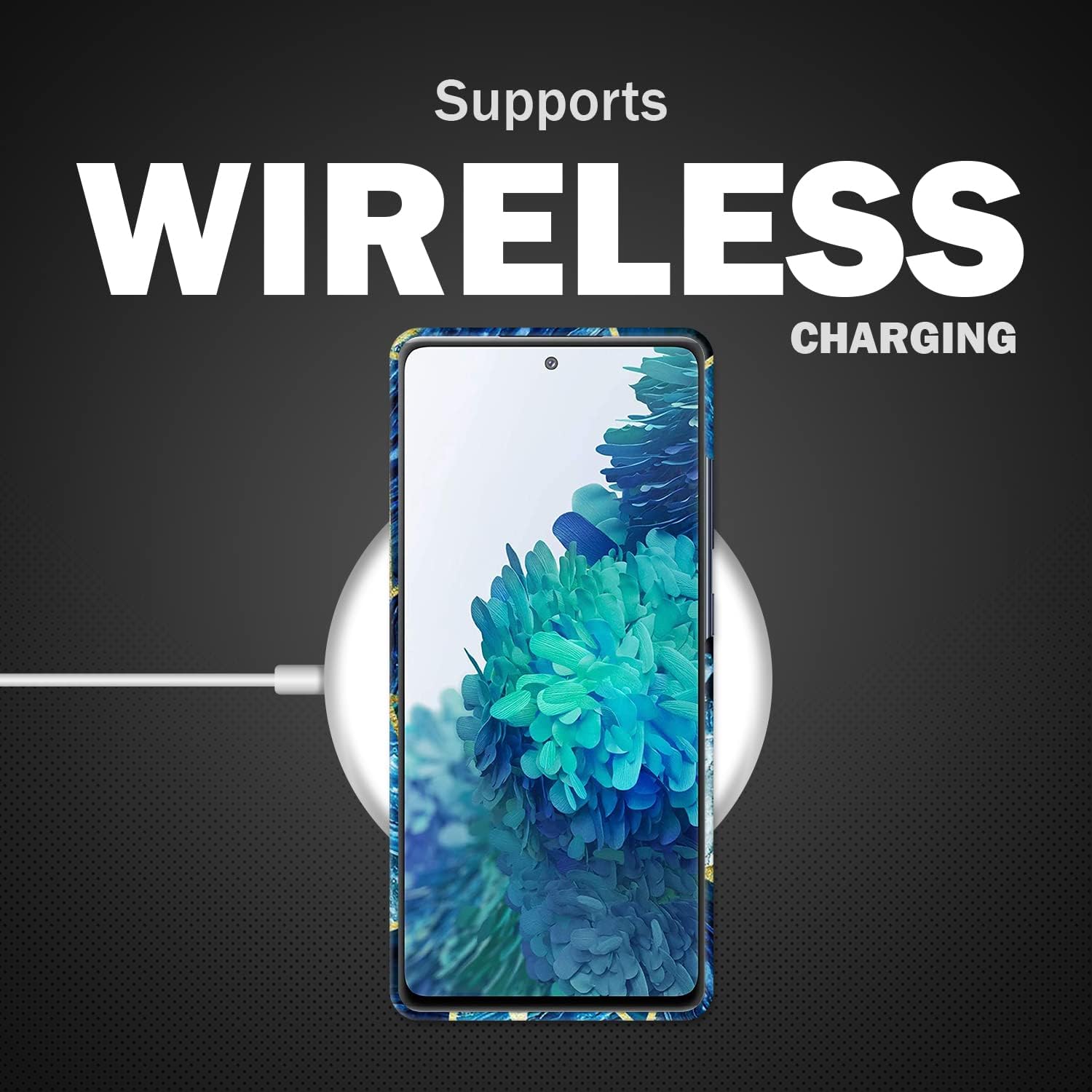 Glisten – Funda para Samsung Galaxy S20 FE 2022, S20 FE (4G  5G) – Diseño geométrico de mármol azul impreso delgado y lindo plástico duro funda