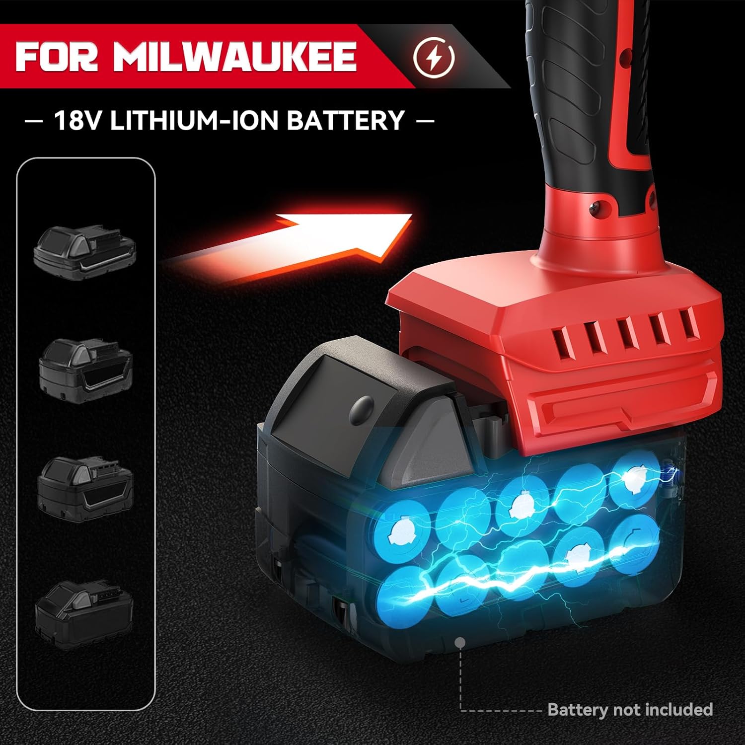 Máquina niveladora inalámbrica de vibración de azulejos, para batería Milwaukee de 18 V máxima, herramienta vibradora portátil Ecarke con 8