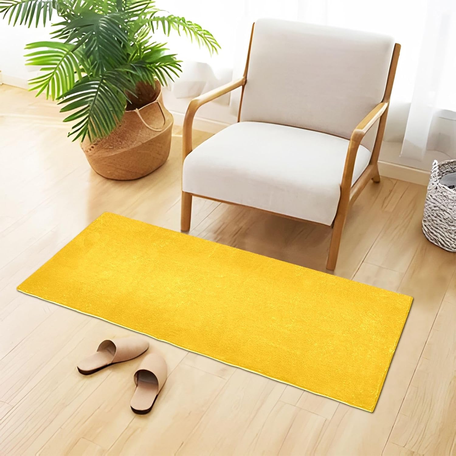 Tapete de baño de felpa ámbar, tapete de baño absorbente antideslizante, con parte trasera de goma, lavable, 39 x 20 pulgadas