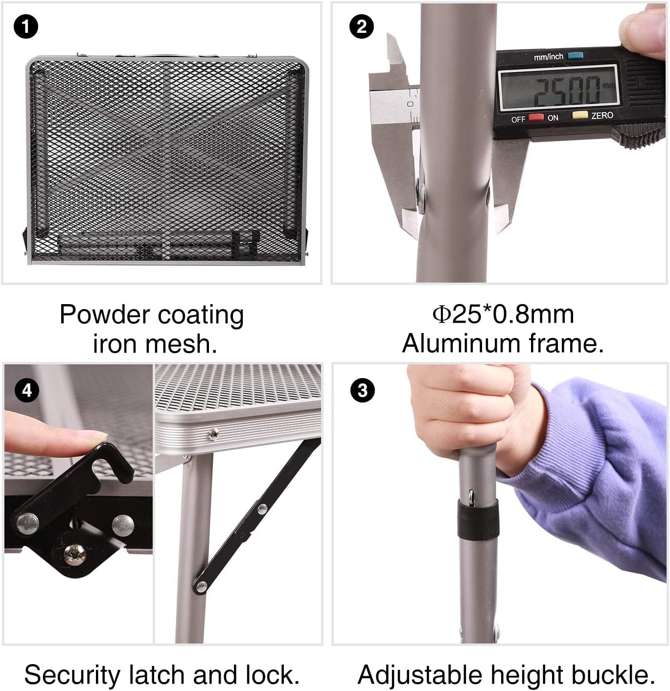 Redcamp – Mesa plegable portátil para parrilla para acampar, mesa ligera de metal de aluminio para cocinar al aire libre, asado, picnic, fácil de