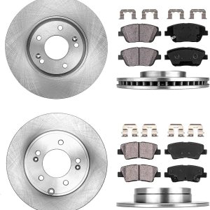 Callahan Kit de frenos para Hyundai Sonata Kia Optima 2011 2012 2013 2014 2015 Rotores de freno de disco y pastillas de freno de cerámica de Callahan Kit de frenos para Hyundai Sonata Kia Optima 2011 2012 2013 2014 2015 Rotores de freno de disco y pastillas de freno de cerámica de