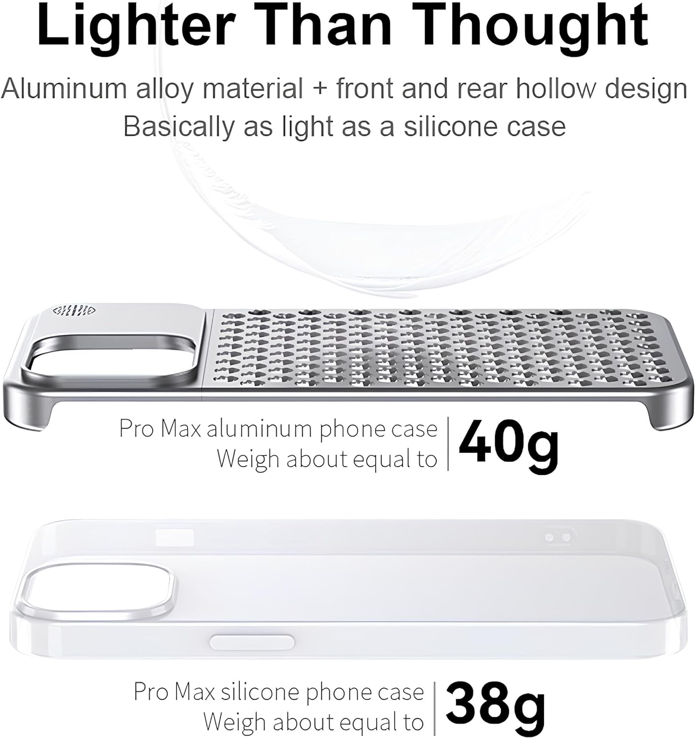 SLAKOP Funda de metal compatible con iPhone 15 ProPro Max aleación de aluminio de aviación ultrafina, sin marco, delgada, ligera, disipación de