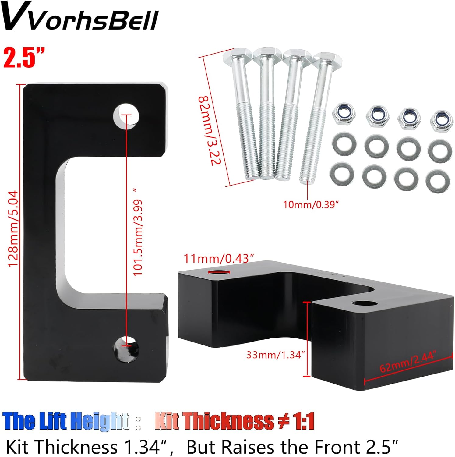 VVORHSBELL Kit de elevación de nivelación de 2.5 pulgadas compatible con GMC Sierra GM 1500 2007-2019Chevy 2007-2021Silverado1500Yukon XL 1500