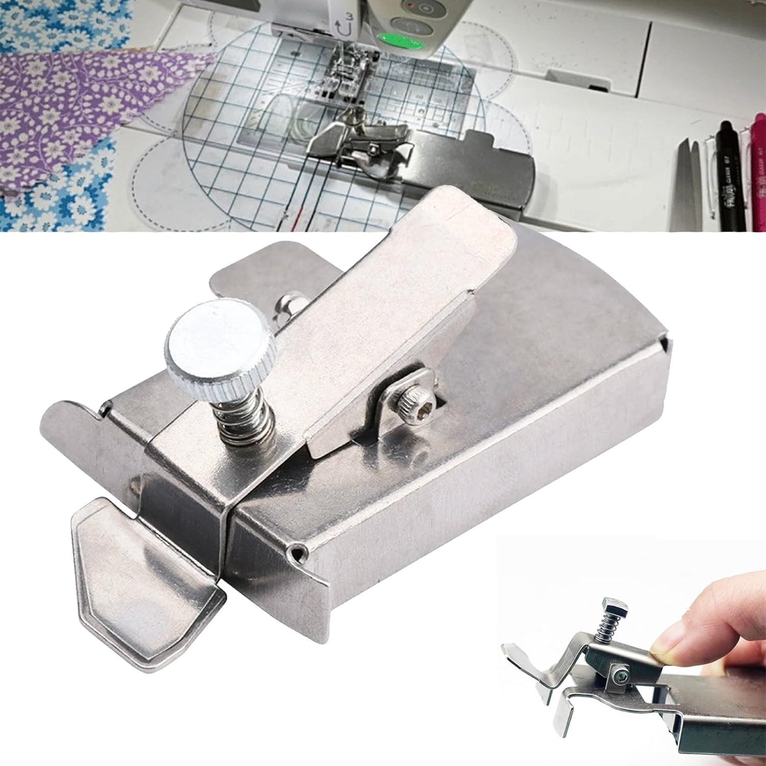 Buddy Sew – Guía de costura magnética, guía de costura magnética BuddySew 2023 para máquina de coser, regla de costura multifuncional de dobladillos