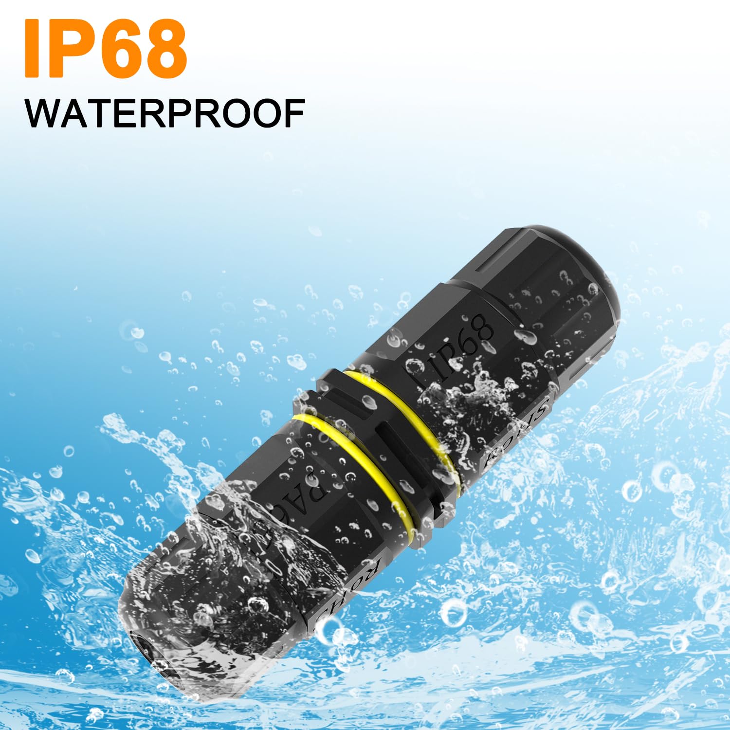 Conector de cable de caja de conexiones eléctrica impermeable IP68 para exteriores, M16 para cables de 2 o 3 pines para rango de cable de