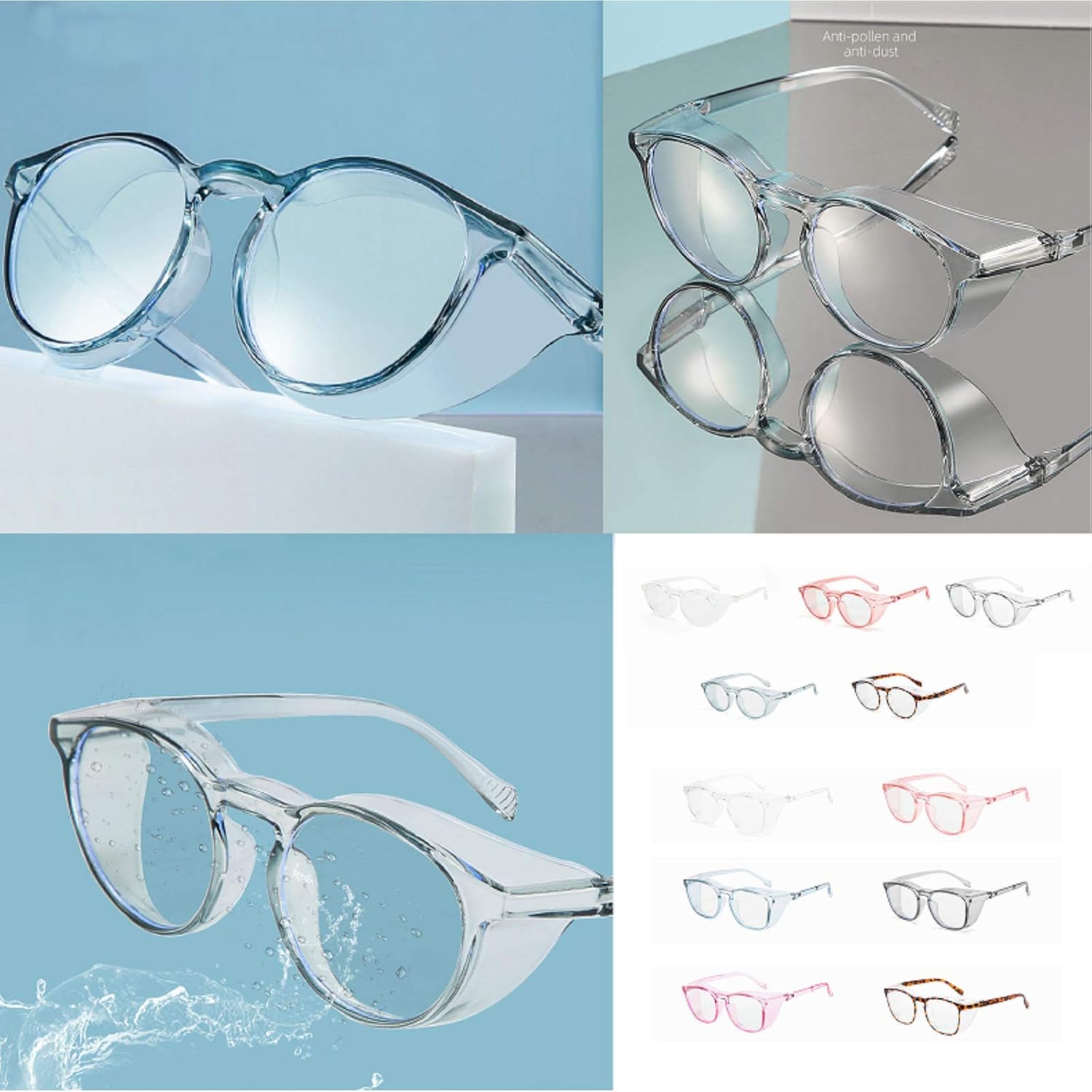 Anteojos de seguridad que no se empañan, con protección UV400, lentes con bloqueo de luz azul para hombres y mujeres, anteojos transparentes