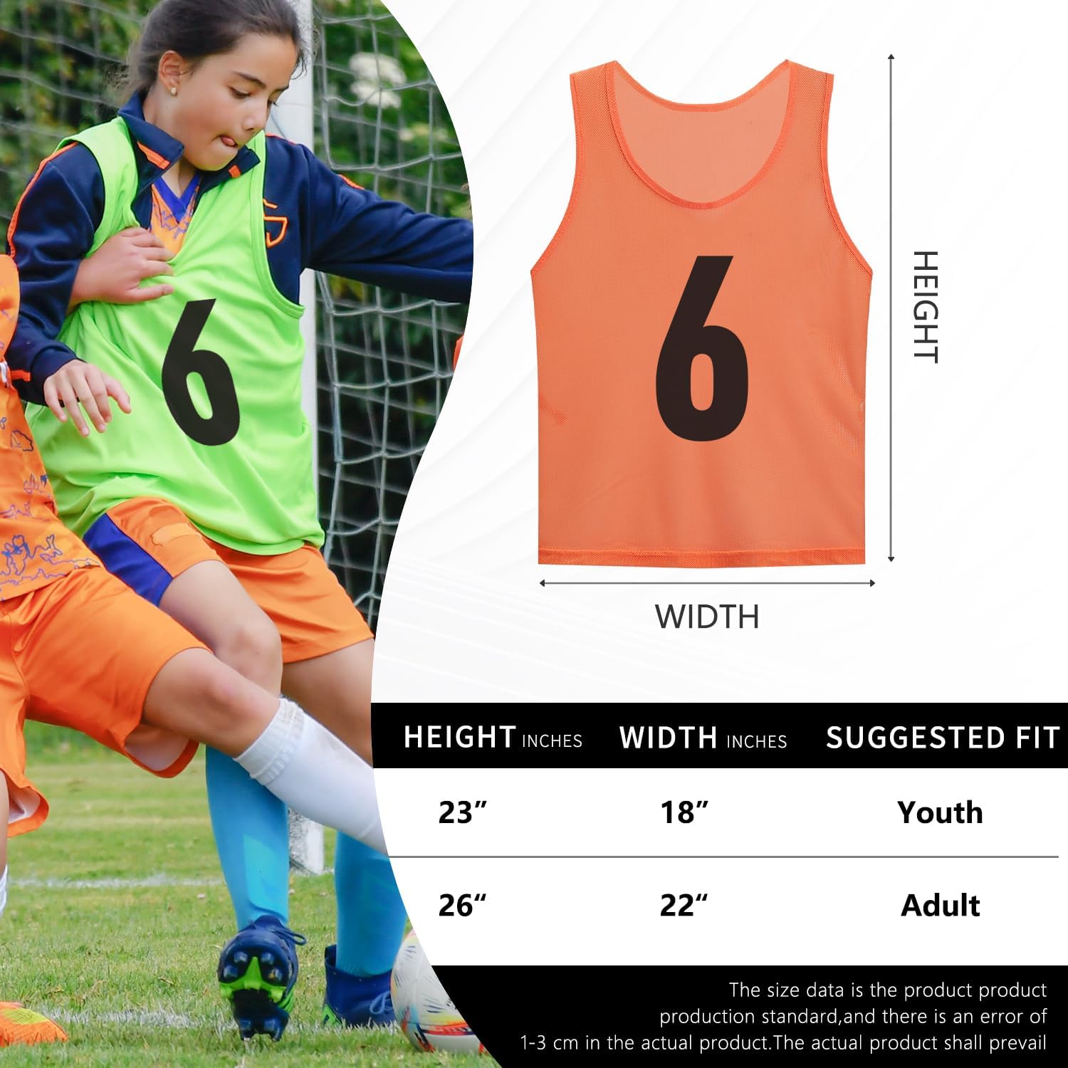 Numbered Soccer Pinnies Scrimmage – Chaleco deportivo para entrenamiento en equipo, chaleco de práctica para adultos y jóvenes (12 piezas)