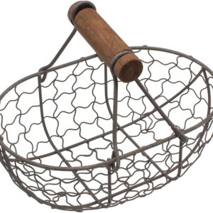 Cesta de huevos de alambre, soporte para huevos de metal pequeño vintage con asa, cesta de almacenamiento de cocina rústica negra, organizador de Cesta de huevos de alambre, soporte para huevos de metal pequeño vintage con asa, cesta de almacenamiento de cocina rústica negra, organizador de
