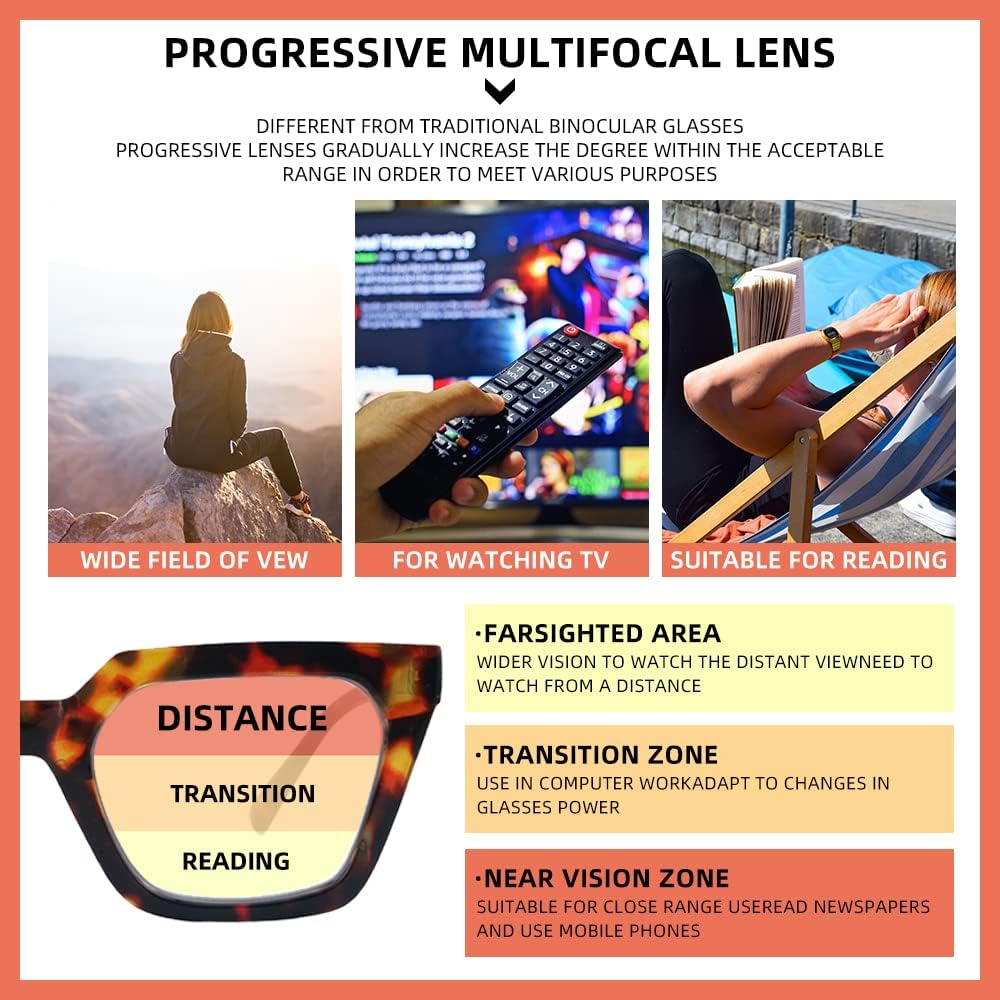Paquete de 3 lentes de lectura multienfoque para mujer, lectores multifocales progresivos, bloqueo de luz azul, bisagras de resorte