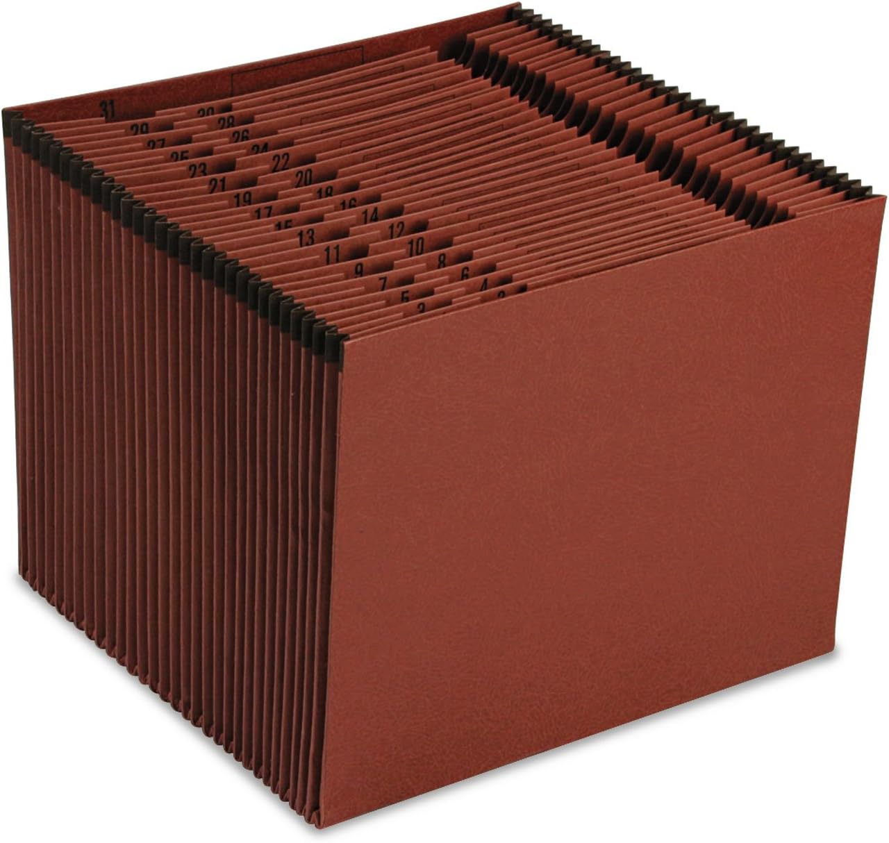 Pendaflex PFXER17D ER17D – Archivo expandible con aspecto de cuero Earthwise, parte superior abierta, índice 1-31, 12 x 10, letra, rojo