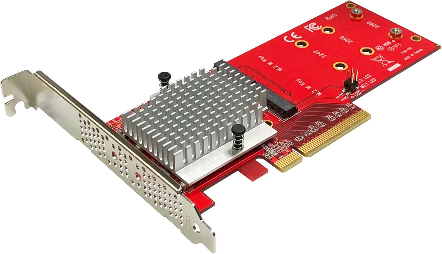 Ableconn Tarjeta adaptadora PEXM2-130 Dual M.2 PCIe NVMe SSD  PCI Express 3.0 x8  x16 compatible con 2 unidades M.2 NGFF (M-Key) PCIe NVMe SSD para