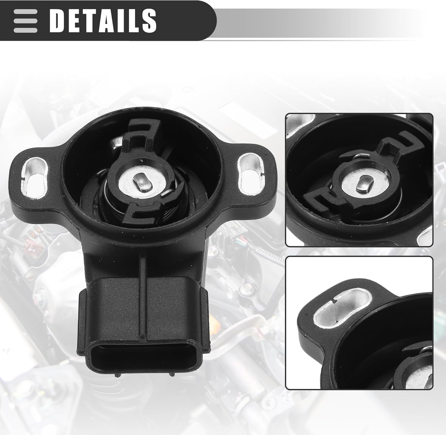 Motoforti Sensor de posición del acelerador, para Mazda MX-6 1993-1997 2.5L, plástico, No.KL01-18-911, negro