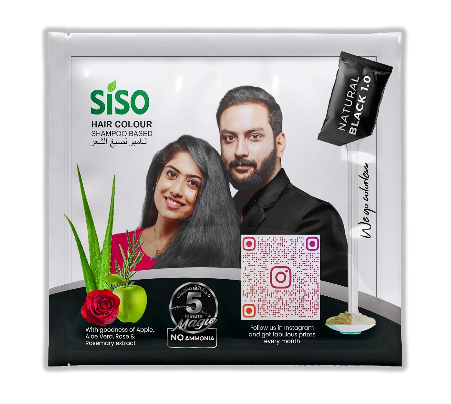 Siso Color de cabello (0.71 oz) negro natural, paquete de 20