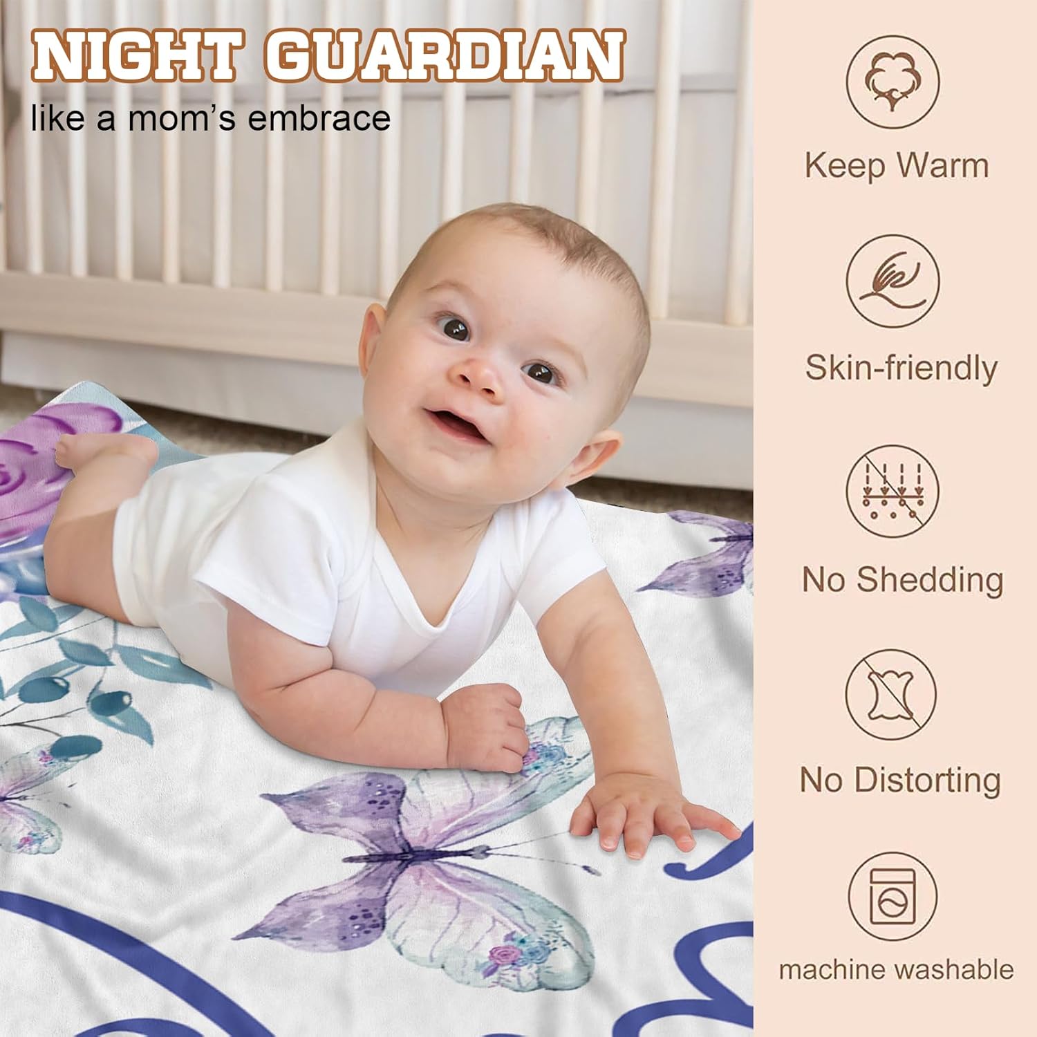 KAINSY – Juego de ropa de cama personalizada para cuna con nombre para niña, juegos de cuna de bebé con nombre personalizado para niños pequeños,