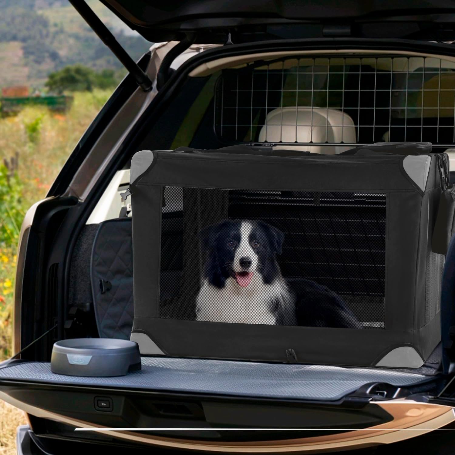 BLKMTY Jaula plegable para perros de 36 pulgadas, jaula portátil para mascotas, jaula de tela Oxford plegable para perros pequeños, jaula de viaje