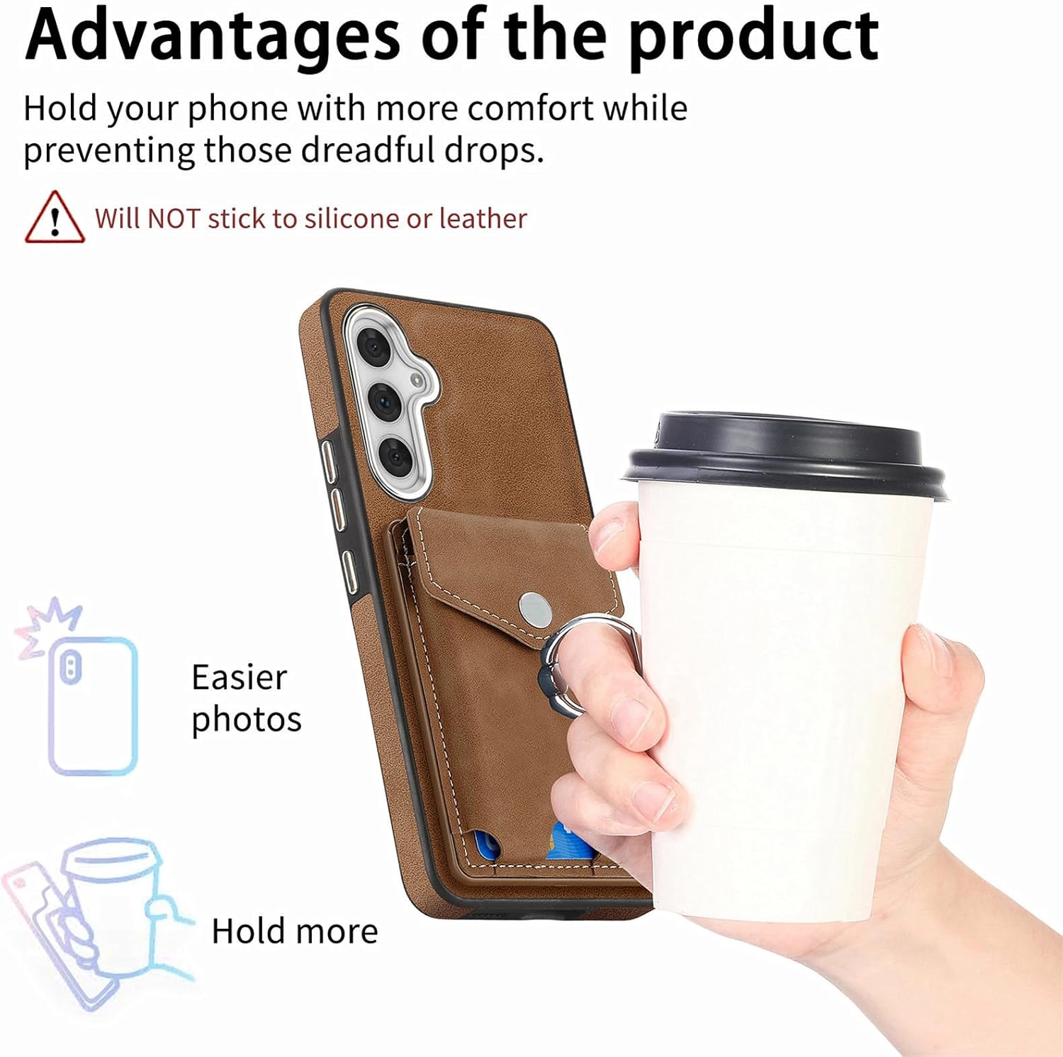 Asuwish Funda tipo cartera compatible con Samsung Galaxy A14M14 5G y protector de pantalla de vidrio templado, soporte para tarjetas, soporte