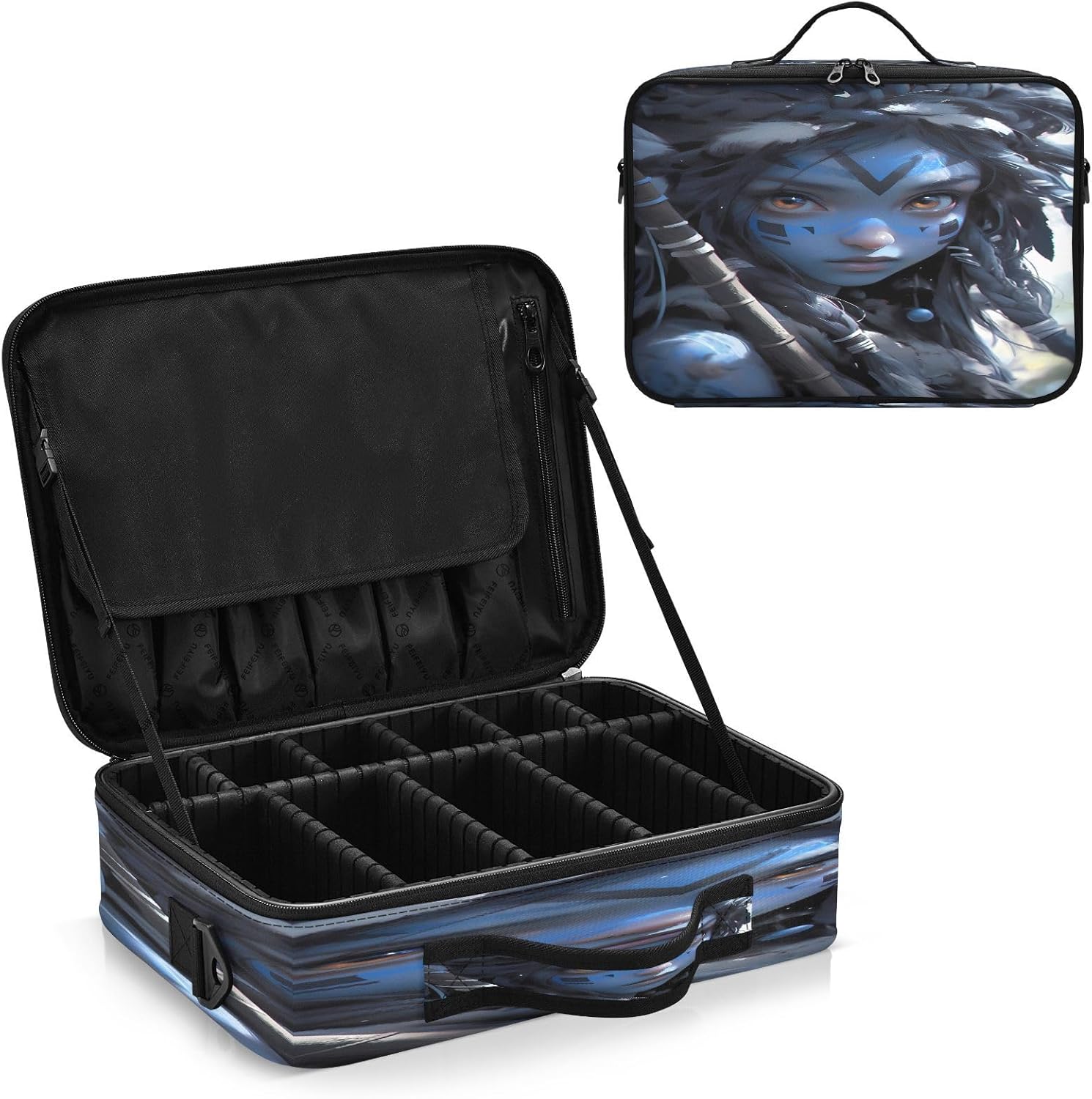 Blue Elf Girl dividers for cosmetics makeup brushes travel size toiletries make up bags women travel makeup train bolso para maquillaje men mens