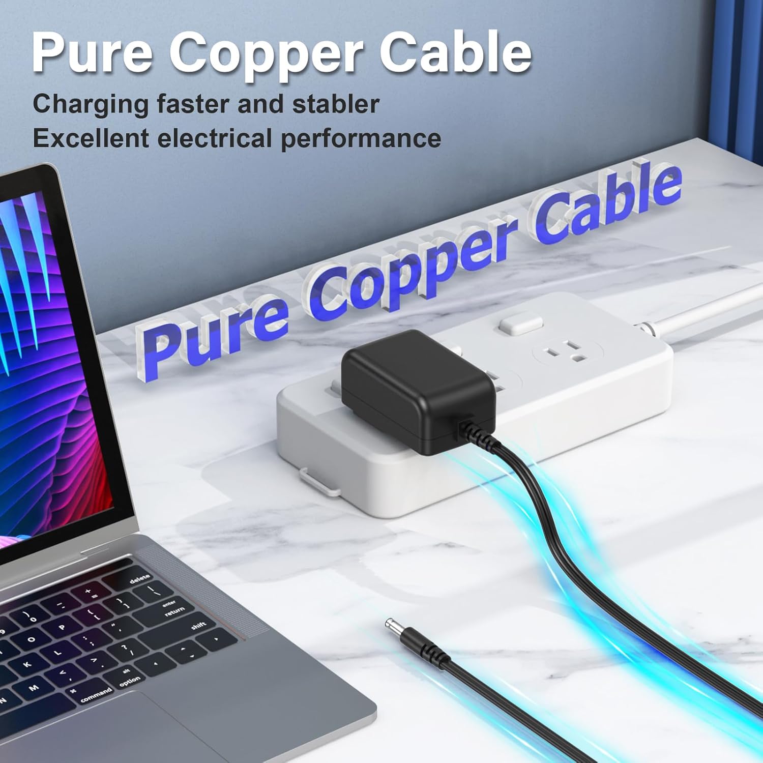 Cable de alimentación de 12 V con certificación UL para Koorui 24E4 24N5C 24N50C 24N1A 22N1 Cargador de monitor Adaptador de CA de repuesto 6.0 pies