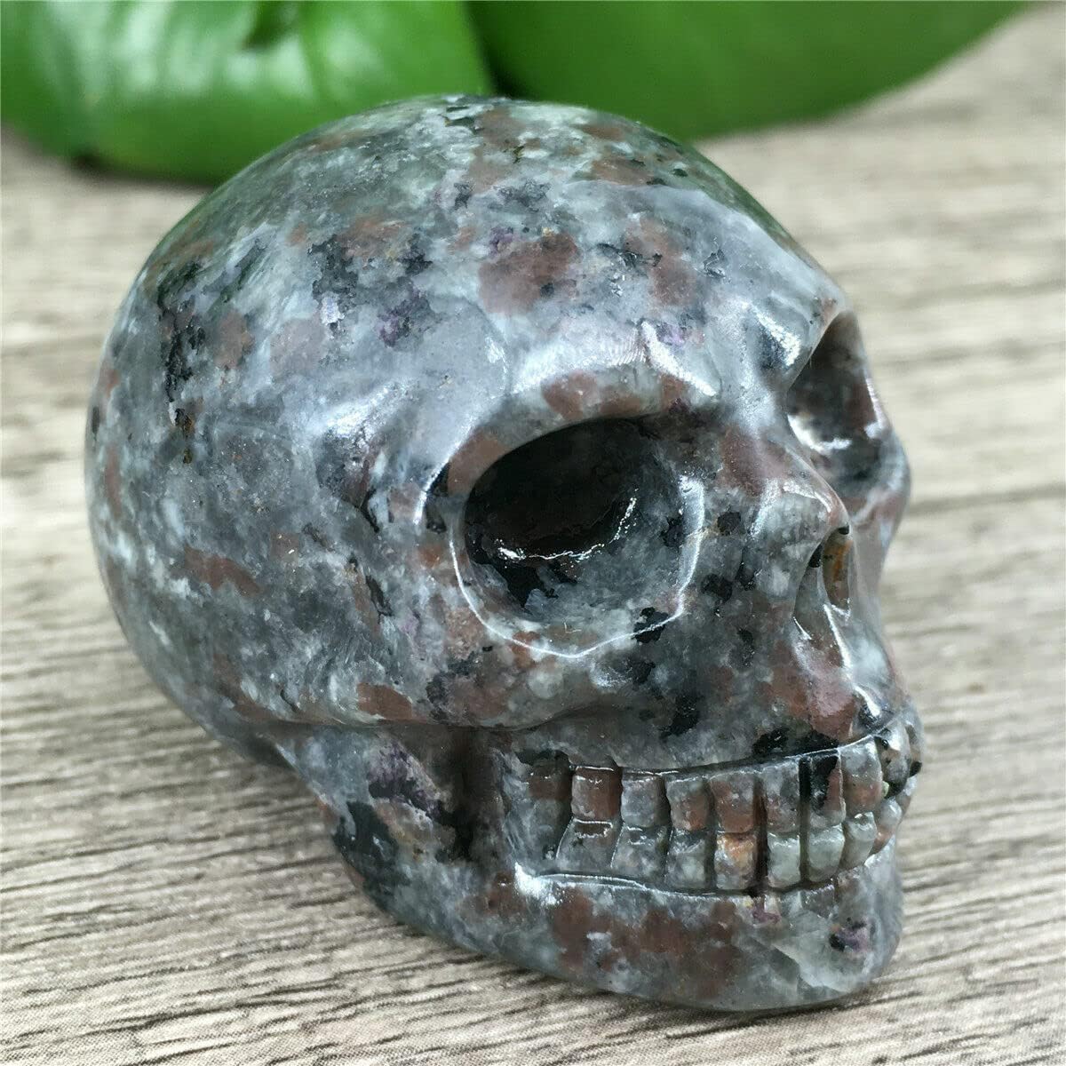 TEAMWILL 2″ Natural Flame’s Stone Cuarzo Calavera Cristal Tallado a Mano Curación 1pc