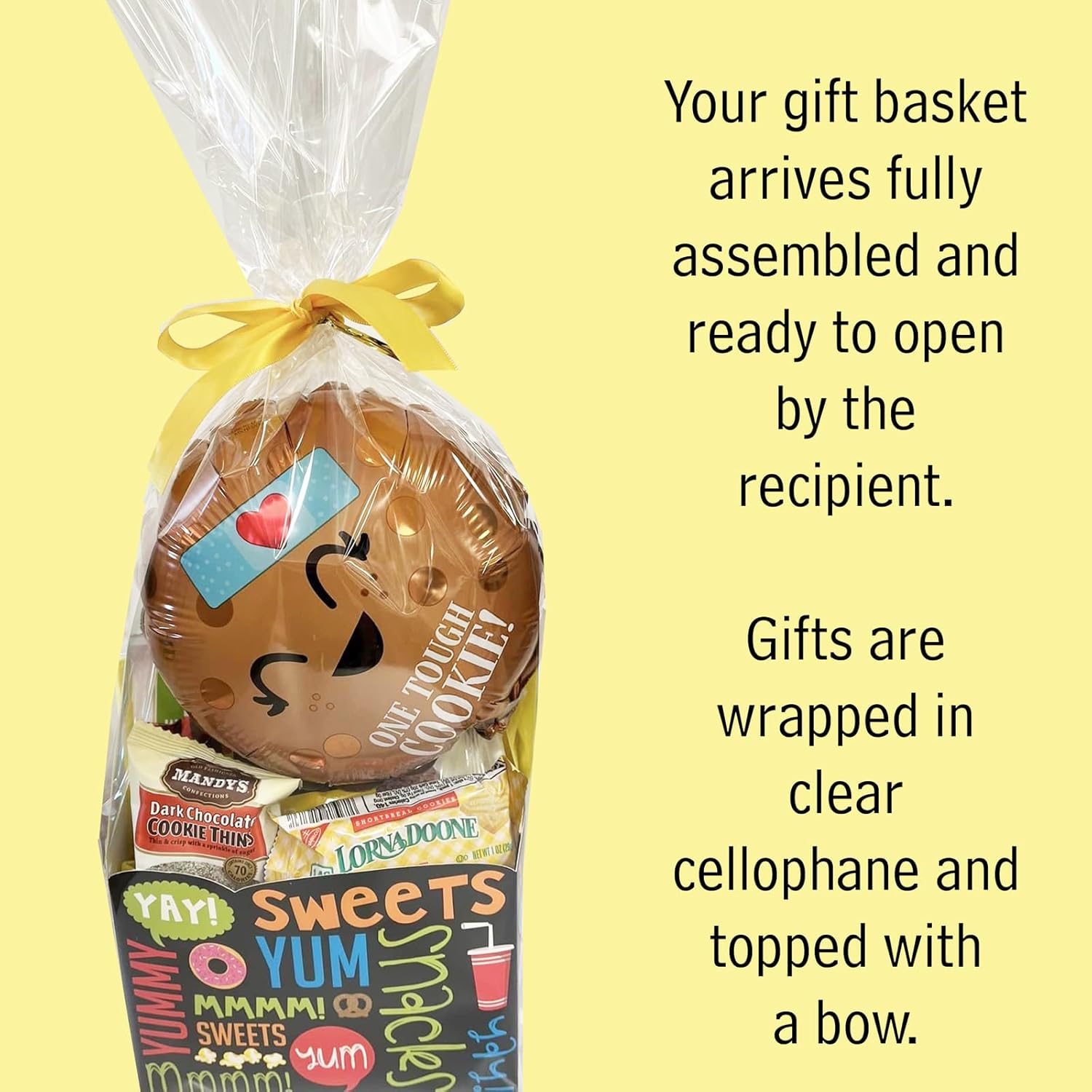 Una cesta de regalo de galletas resistente, caja de aperitivos con 7 deliciosas variantes de galletas, paquete de aperitivos bellamente empaquetado,