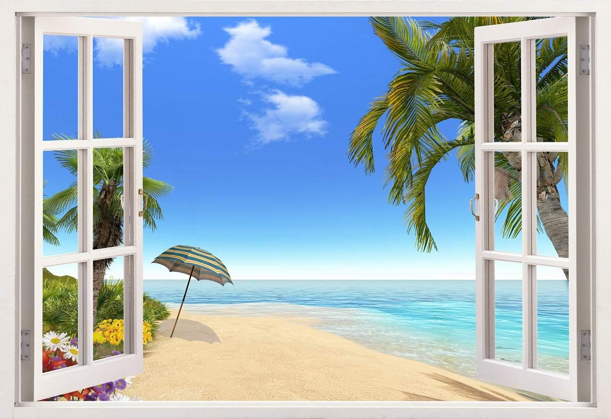 Mi Alma Calcomanías de pared de vinilo extraíbles 3D, diseño de marco de ventana, amplia variedad de vistas realistas, fáciles de aplicar, despegar