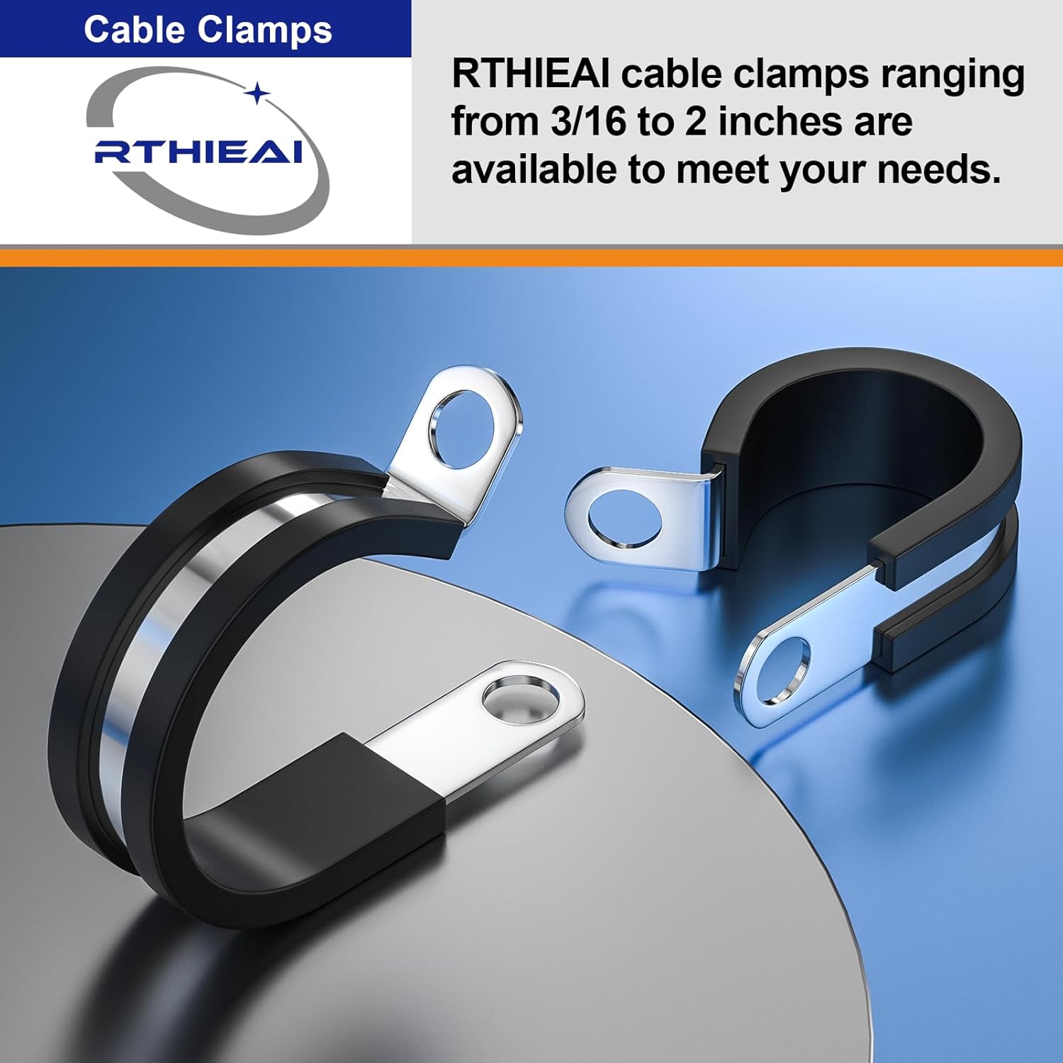 (paquete de 40 juegos) Abrazaderas de cable con kit surtido de pernos y tuercas M6 x 0.787 in, 6 tamaños 14″ 516″ 38″ 12″ 58″ 34″, abrazaderas de