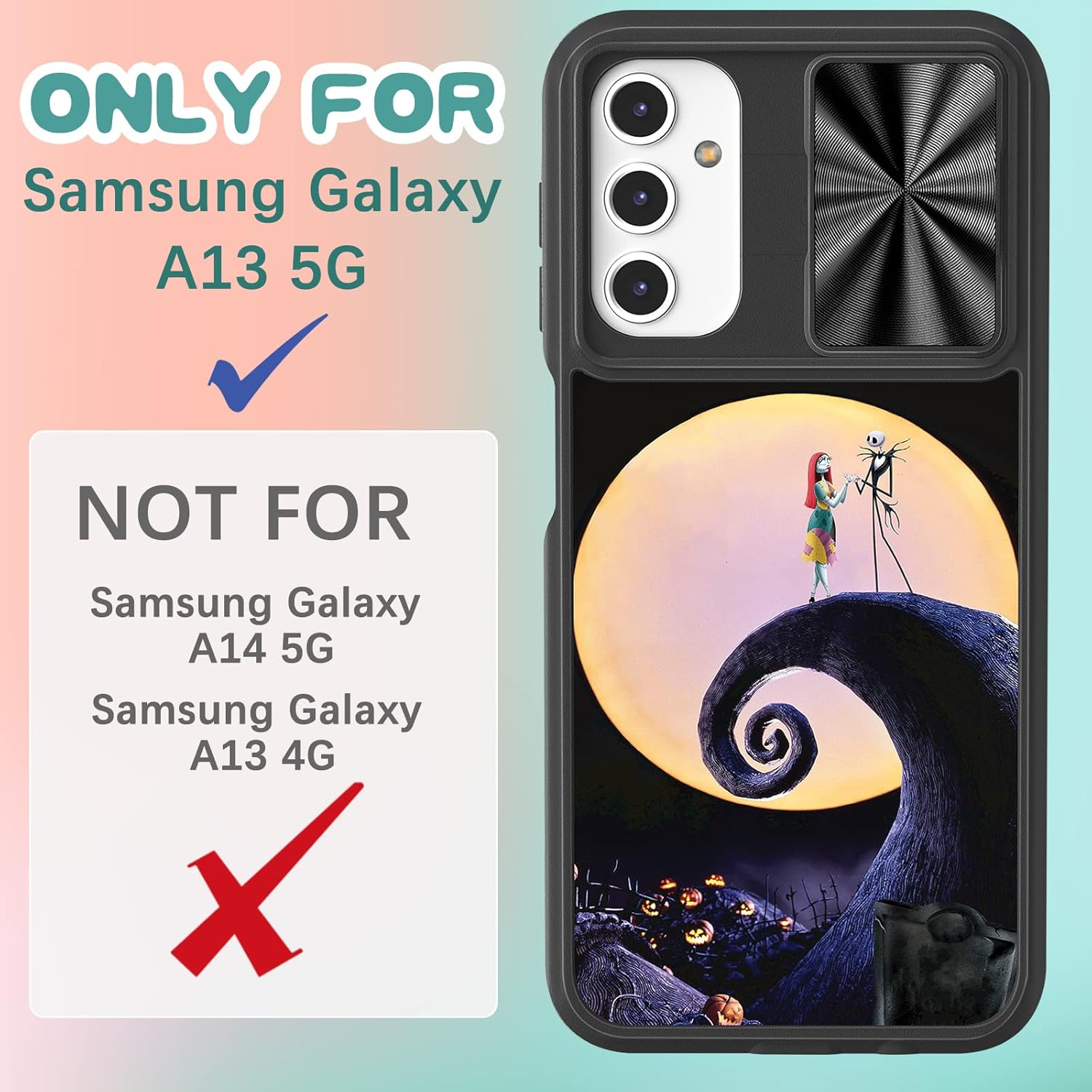Joyleop Funda 2 en 1 para Samsung Galaxy A13 5G de dibujos animados lindo Moon CP para niñas, mujeres, adolescentes, niños, fundas de teléfono