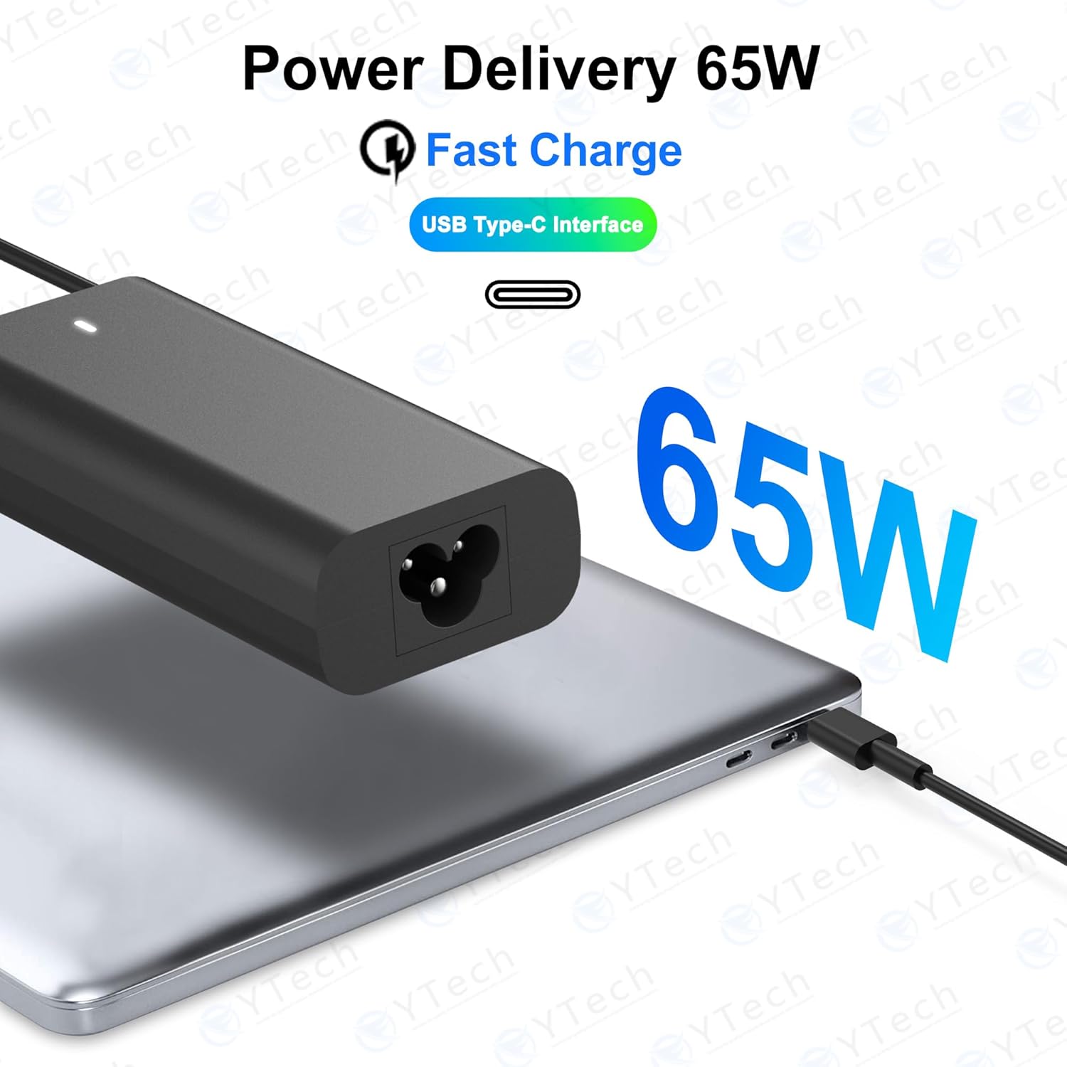 Cargador para portátil USB C resistente y delgado de 65 W compatible con Dell XPS 12 13, Chromebook 11 14, Latitude 3000 5000 Series, Dell Laptop