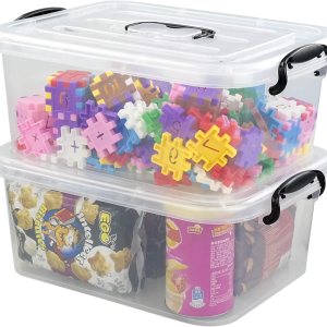 Bringer Paquete de 2 cajas de almacenamiento de plástico, cajas de cierre transparente de 8 L Bringer Paquete de 2 cajas de almacenamiento de plástico, cajas de cierre transparente de 8 L