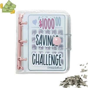 Carpeta de desafío de ahorro de 1000 unidades, carpeta de ahorro de dinero, presupuesto reutilizable, libro de desafíos de ahorro con sobres, Carpeta de desafío de ahorro de 1000 unidades, carpeta de ahorro de dinero, presupuesto reutilizable, libro de desafíos de ahorro con sobres,
