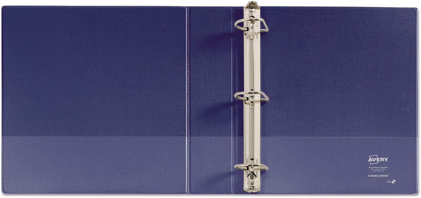 Avery 17034 – Carpeta con anillo Ez-Turn con cuatro bolsillos, tapa de 2 pulgadas, azul marino