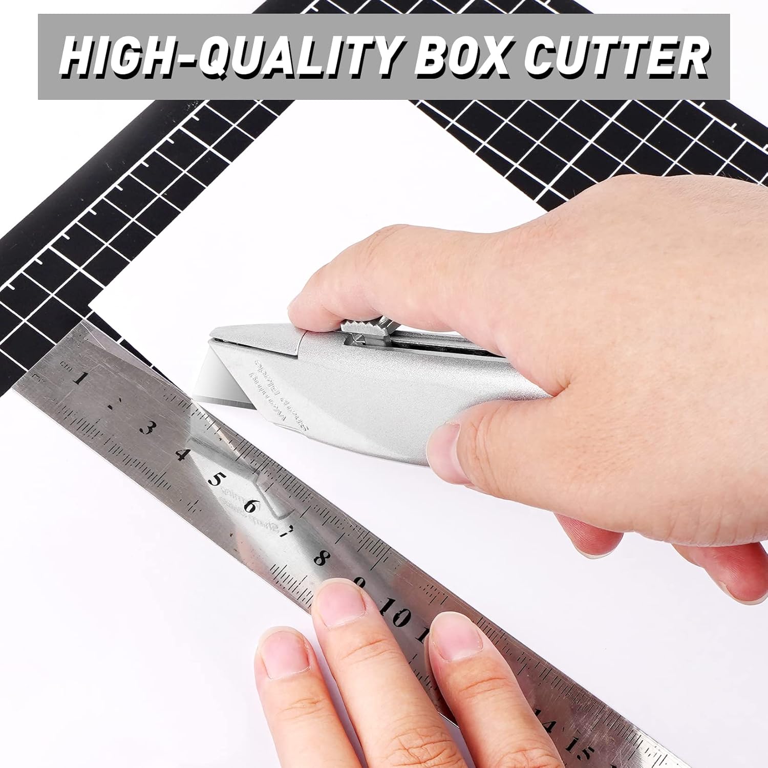Paquete de 2 cortadores de caja, práctico cuchillo utilitario retráctil, cuchillo ergonómico, cortadores de caja para almacén, oficina, abridor de