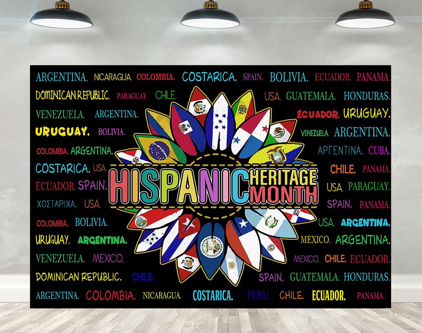 Ticuenicoa Telón de fondo del mes de la herencia hispana de 5 x 3 pies, pancarta del mes de la herencia hispana, decoraciones latinoamericanas, aula