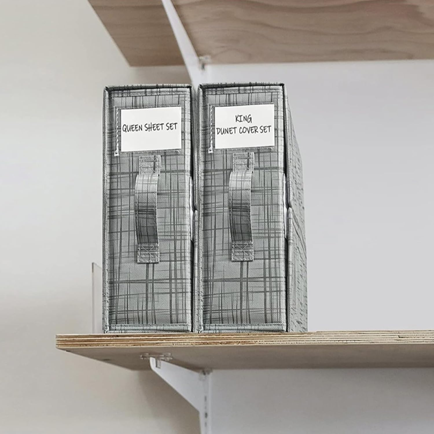 Organizador de sábanas de lino, organizadores de armario y caja de almacenamiento plegable, cubos de almacenamiento de ropa de cama para fundas de