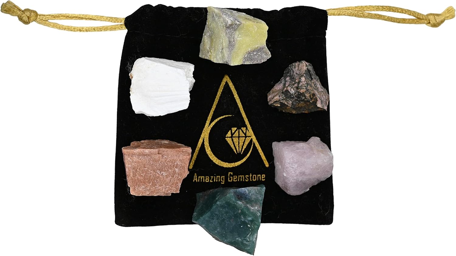 Cristales para manifestación de amor, juego de 6 cristales curativos de cuarzo rosa, rodonita, piedra lunar melocotón, serpentina, escolecita y