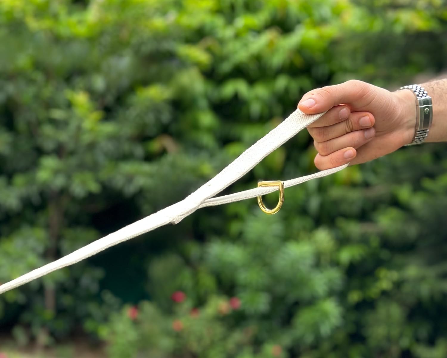 Correa de algodón ultra duradera de 5 pies para perro, correa de algodón natural de 60 pulgadas de longitud con fuerte gancho de metal, suave y