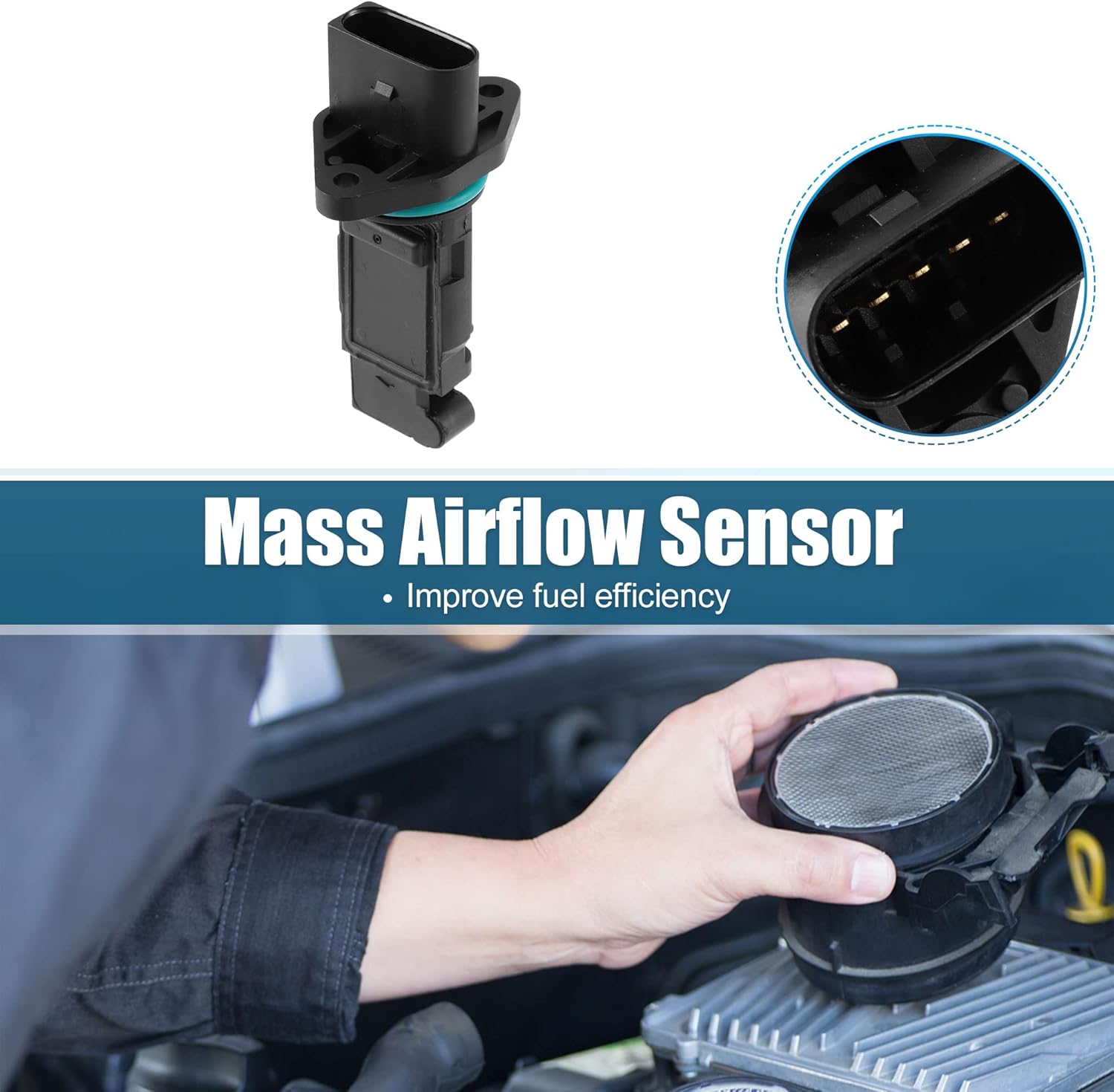 X AUTOHAUX Reemplazo F00C2G2040 del metro del sensor de flujo de aire de la masa del coche para VW Jetta 1.8L 2000-2005 para Audi TT 1.8L 2001-2006
